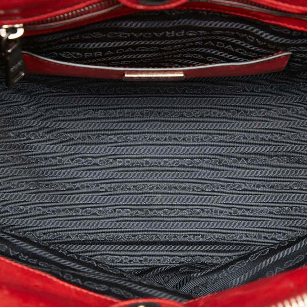 PRADA Red Leather Shoulder Bag - Picture 8 of 10